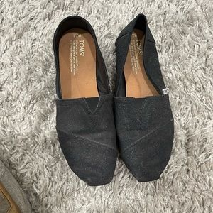 Sparkly black Toms